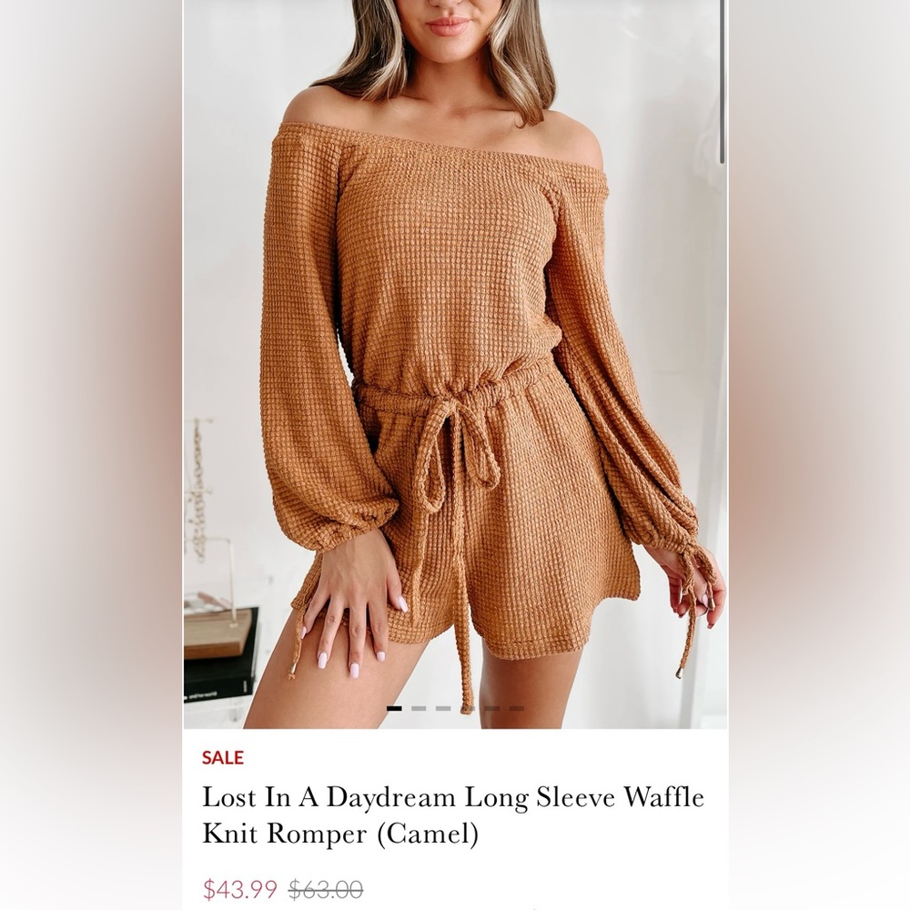 NANAMACS | Camel Waffle Knit Romper